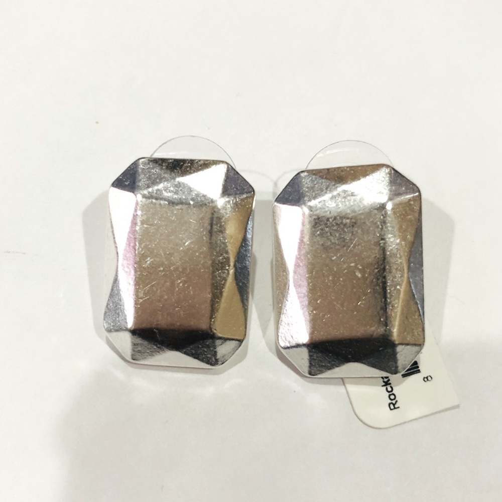 STEPHANIE KANTIS ROCKABY RECTANGLE EARRINGS SILVER